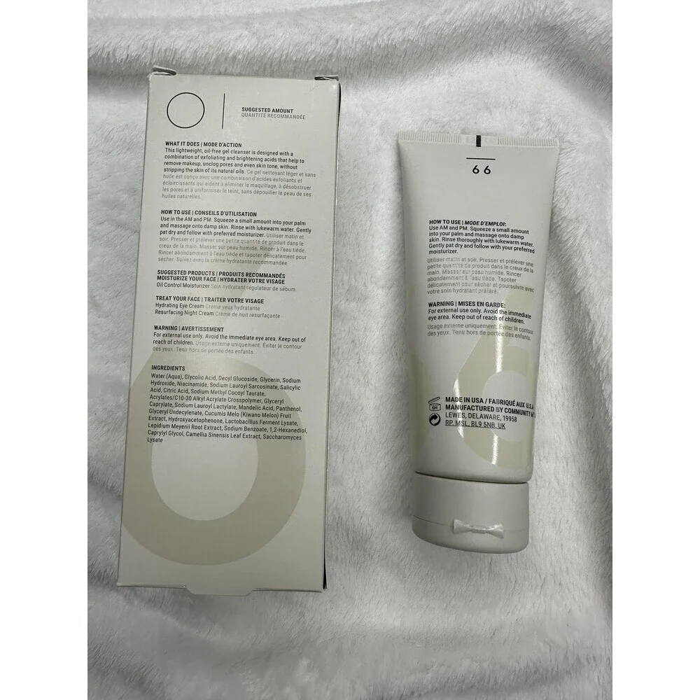 Community Sixty-Six Detoxifying Gel Cleanser 5oz Face Wash Glycolic Niacinamide